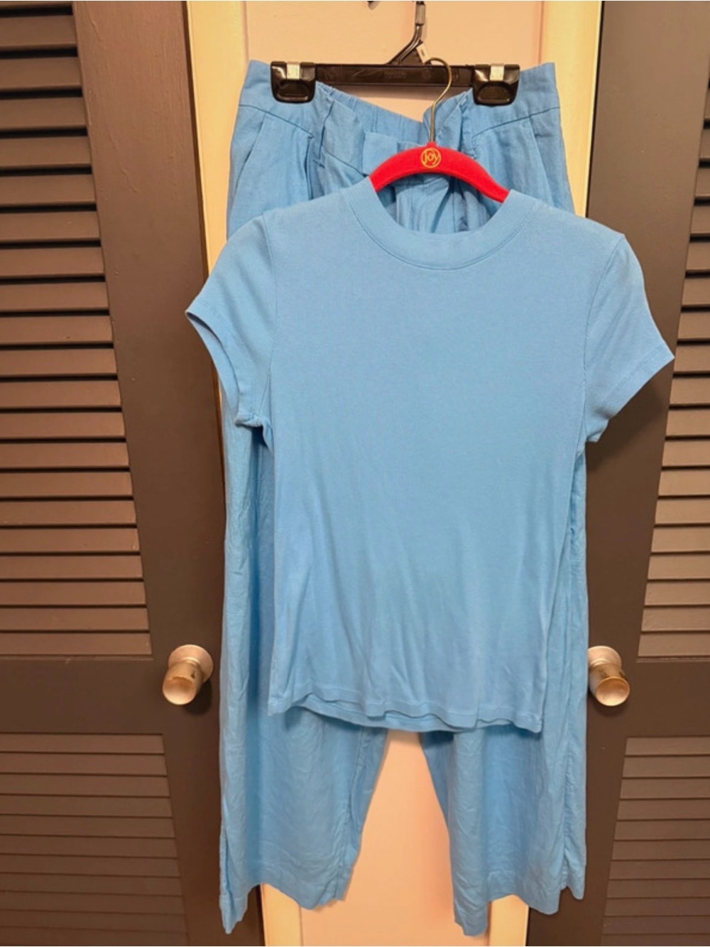 A New Day Blue Set- Crew Neck Size Medium and Wide Leg Size 10